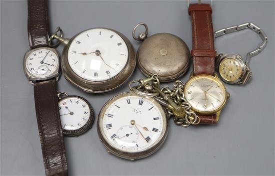 A George III silver pair cased pocket watch with verge escapement, signed A. Cameron, Liverpool, 1800, a later key-wind pocket watch an